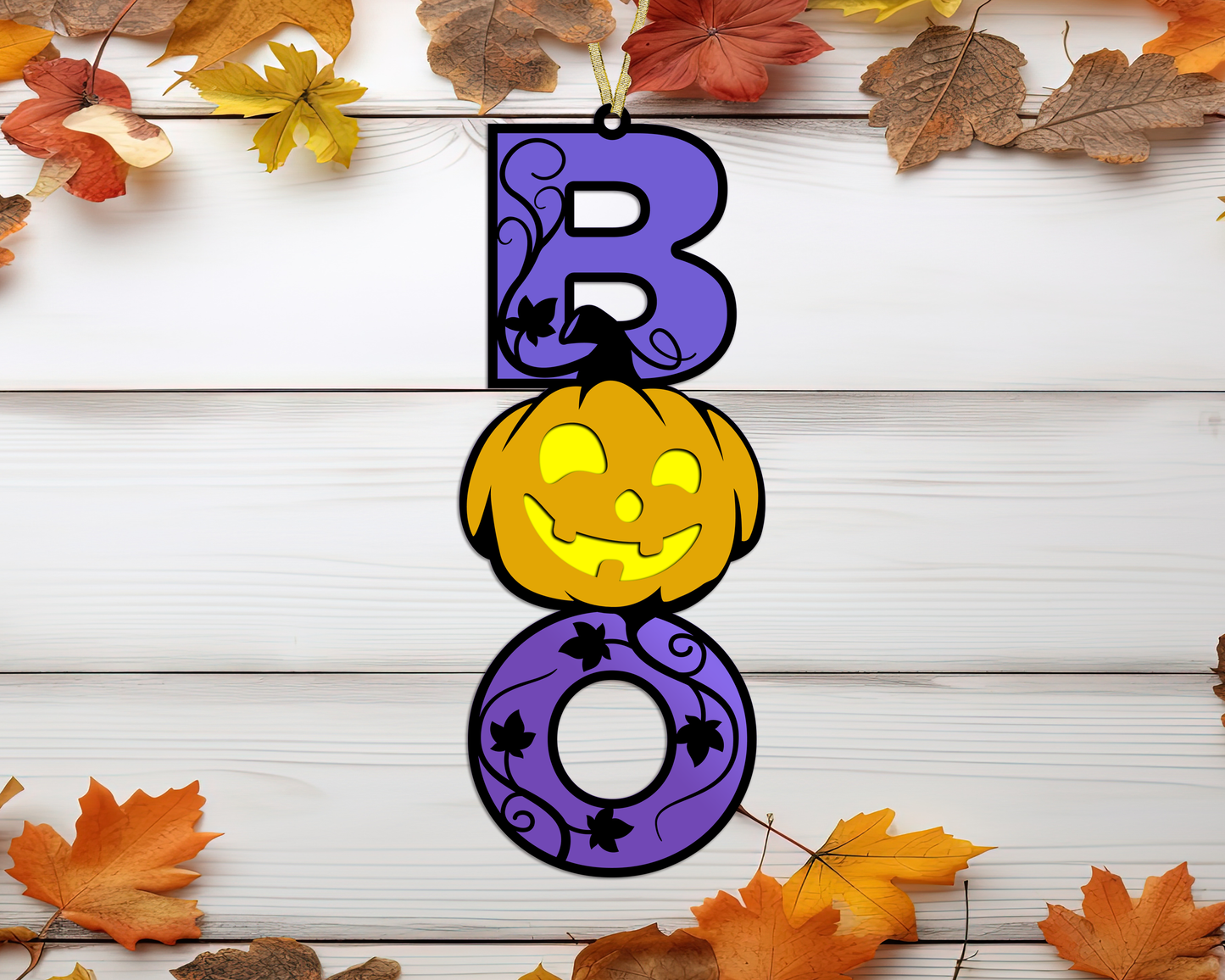Pumpkin Themed Boo Plaque