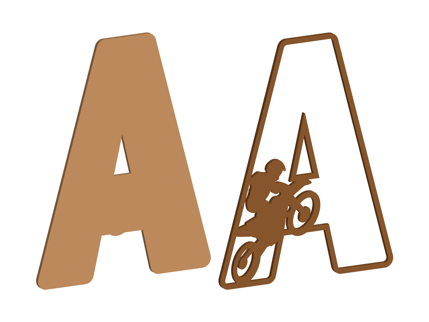 MDF Motocross Themed Letters