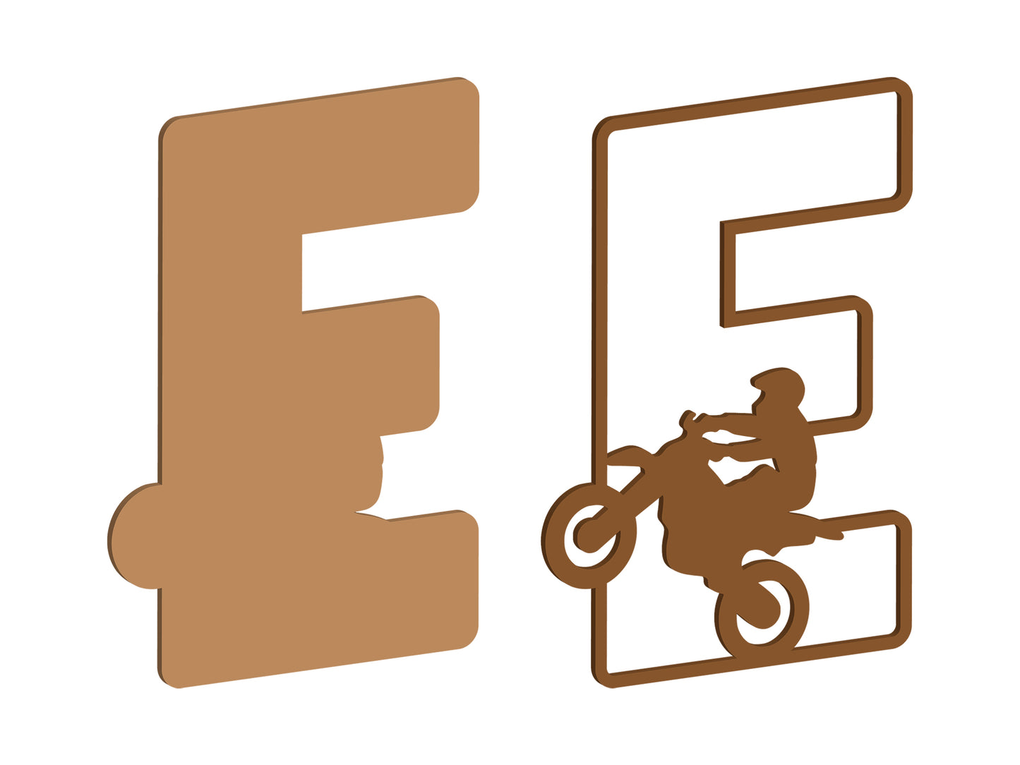MDF Motocross Themed Letters