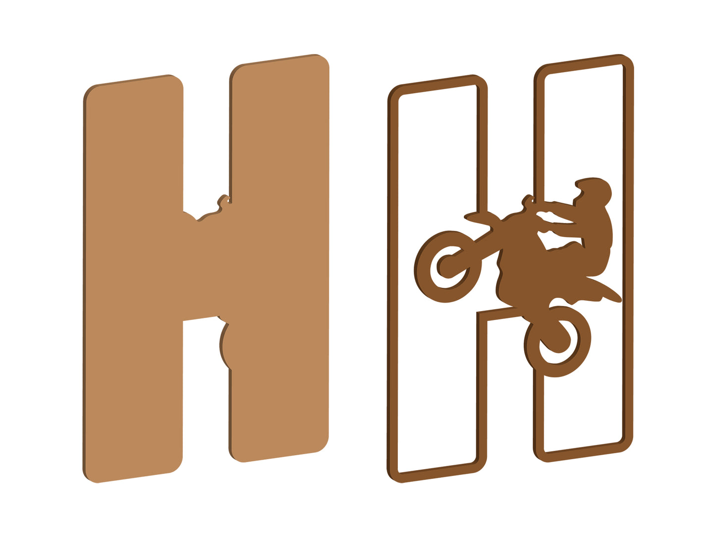 MDF Motocross Themed Letters