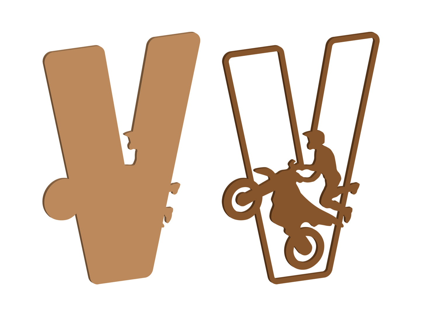 MDF Motocross Themed Letters