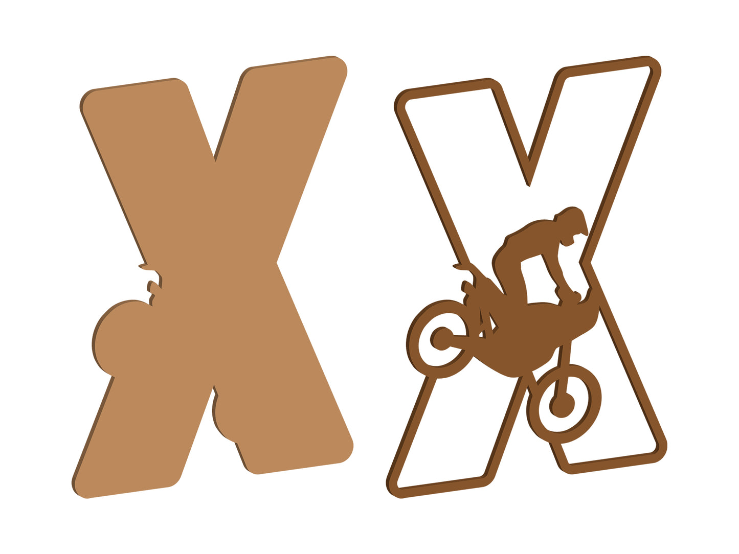 MDF Motocross Themed Letters