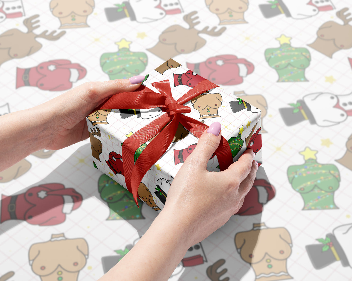 Jingle Bell Busts Gift Wrap