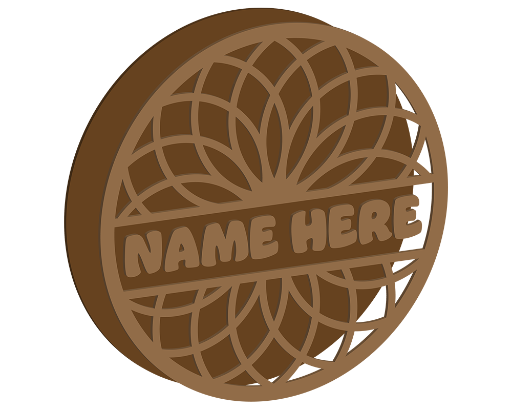 Geometric Flower Themed Name Plaque