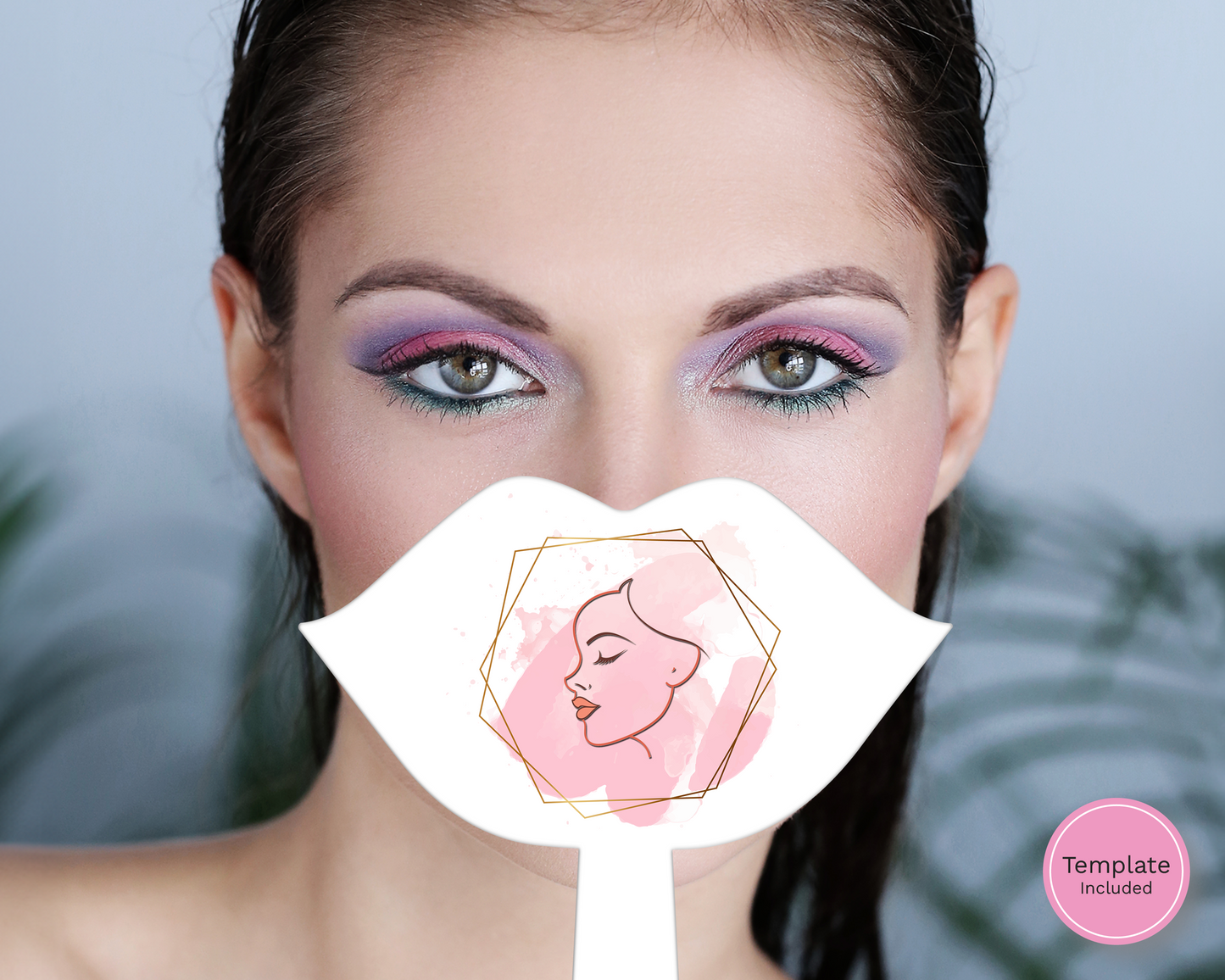 Lip Shaped Beauty Prop with Flared Handle