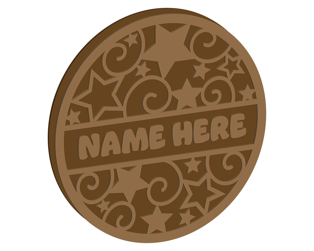 Stars and Swirls Themed Name Plaque