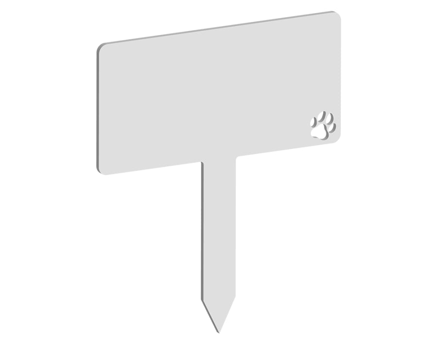 Rectangular Memorial Plaque Paw Cutout