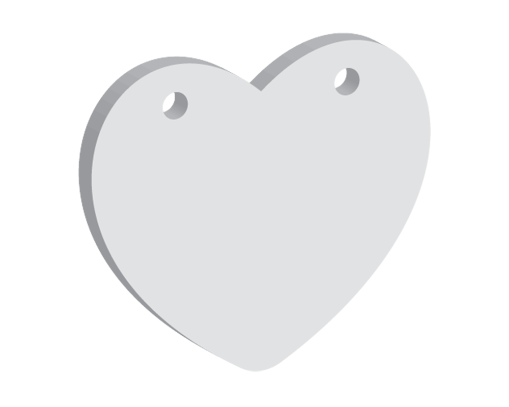 40mm Heart Two Horizontal Holes (10pcs)