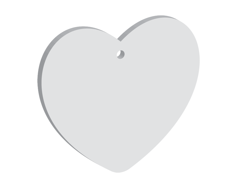 60mm Heart Single Hole (10pcs)