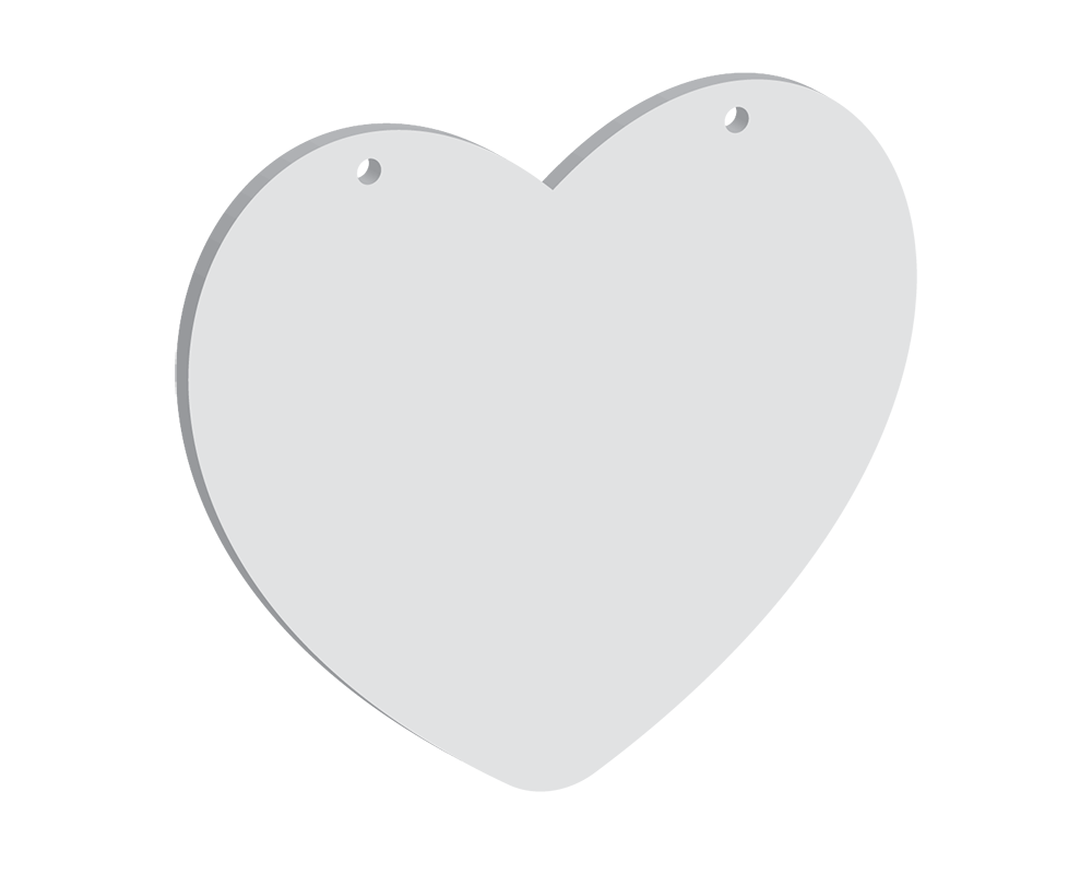 90mm Heart Two Horizontal Holes (10pcs)