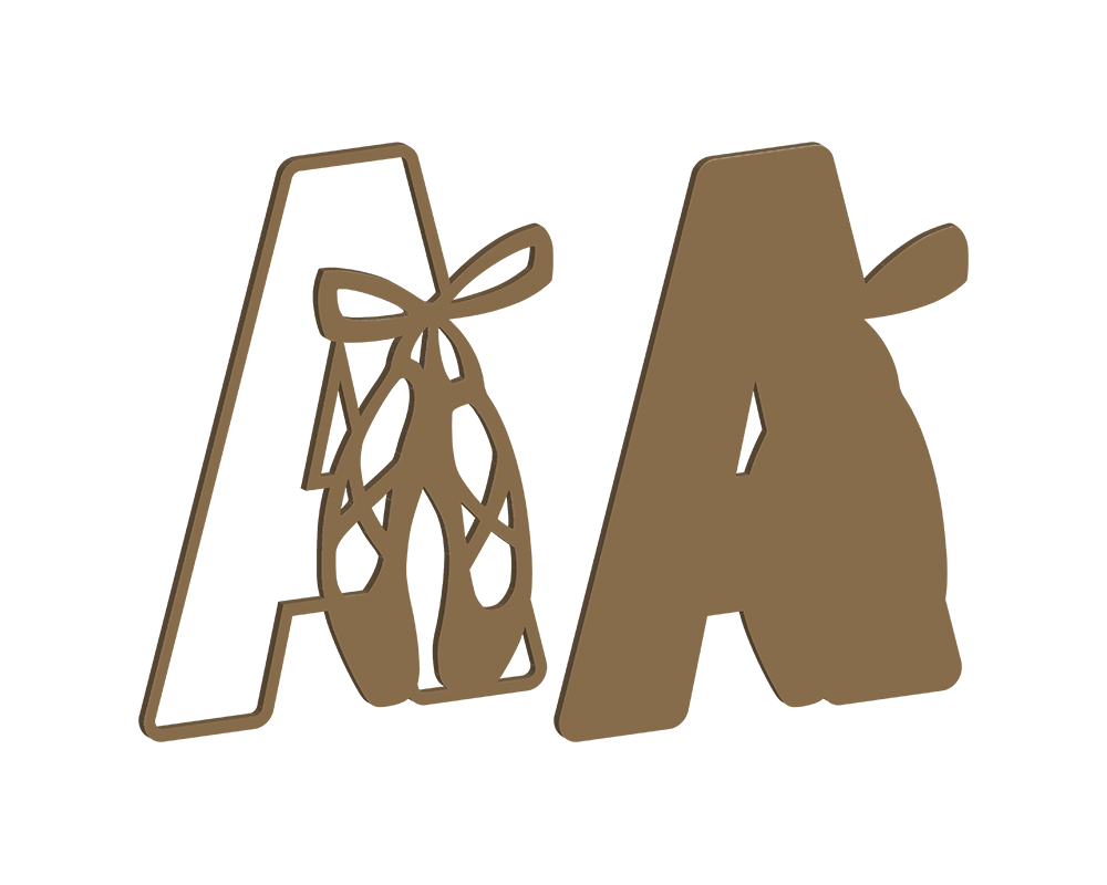MDF Pointe Shoe Themed Letters