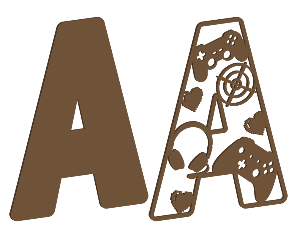 MDF Gamer Themed Letters
