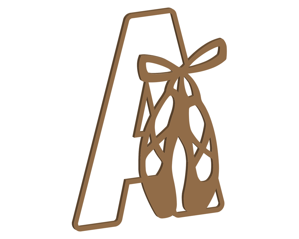 MDF Pointe Shoe Themed Letters