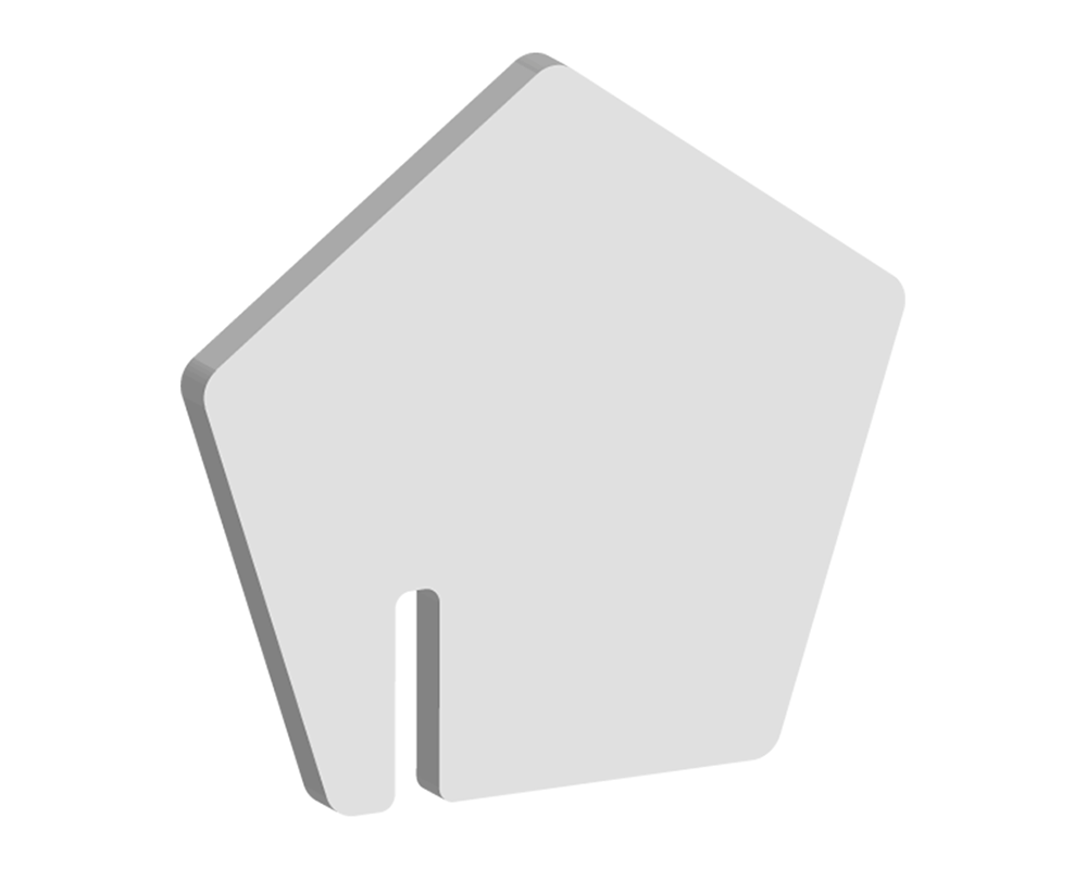 Pentagon Shaped Glass Topper (10pcs)