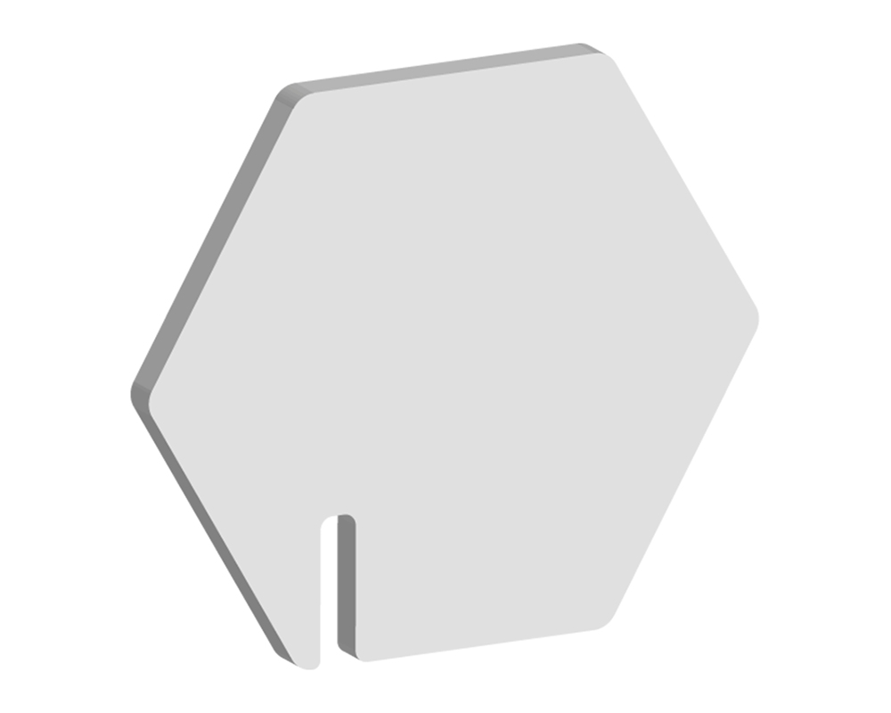 Hexagon Shaped Glass Topper (10pcs)
