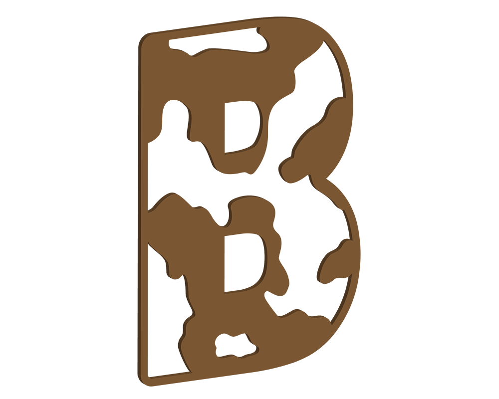 MDF Cow Themed Letters