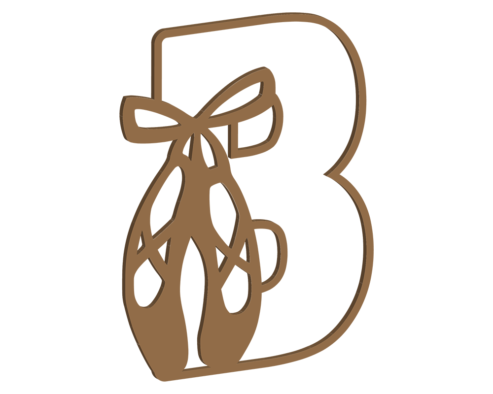 MDF Pointe Shoe Themed Letters