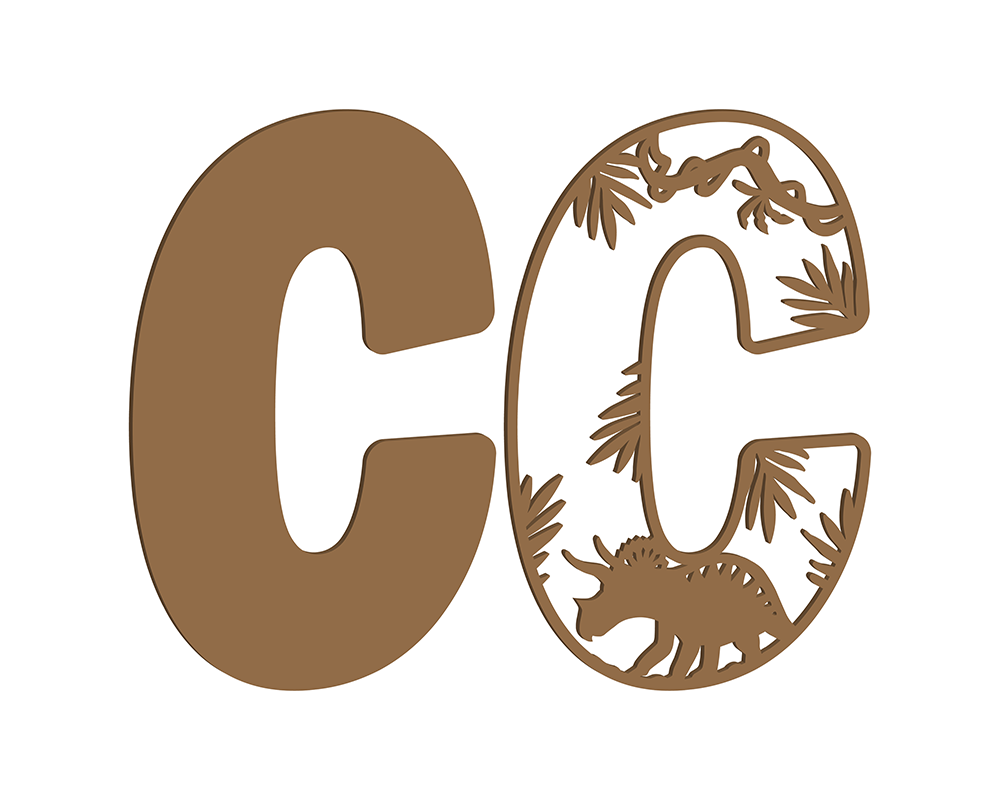 MDF Dino Themed Letters