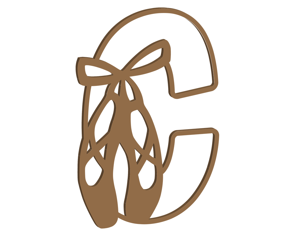 MDF Pointe Shoe Themed Letters