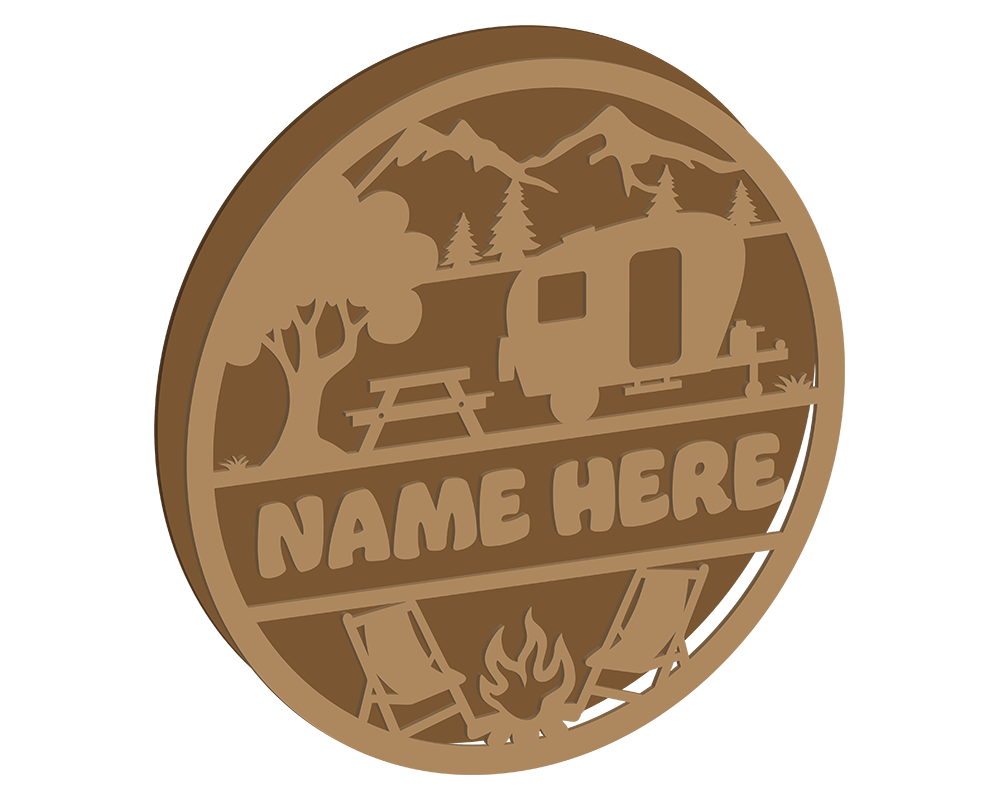 Caravan Themed Name Plaque
