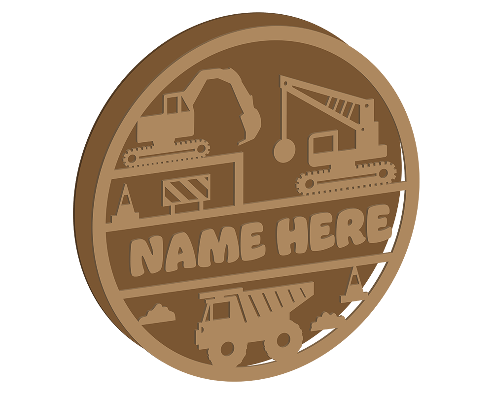 Construction Themed Name Plaque