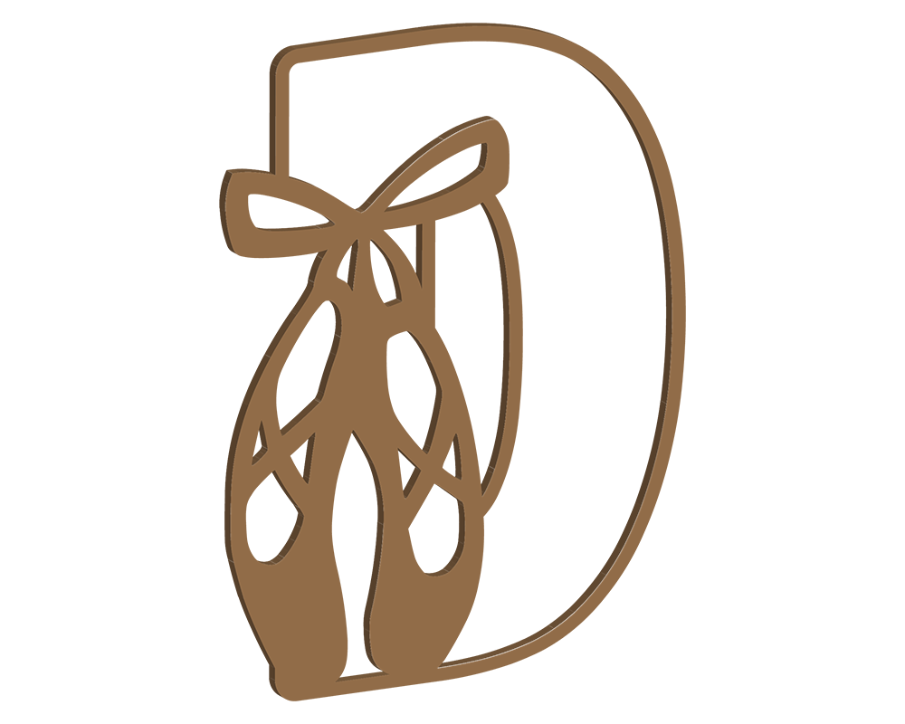 MDF Pointe Shoe Themed Letters
