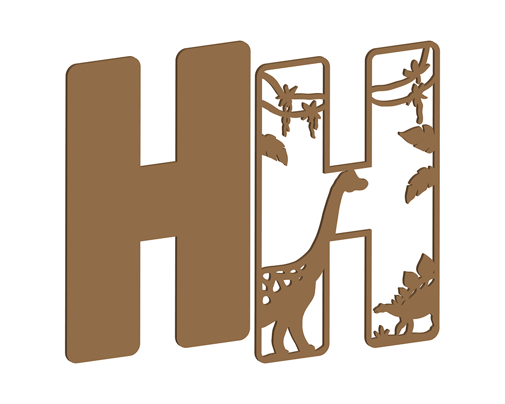 MDF Dino Themed Letters
