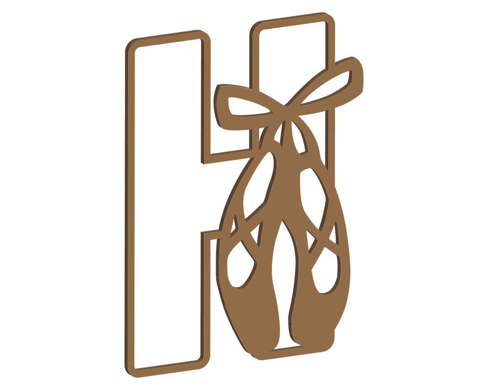 MDF Pointe Shoe Themed Letters