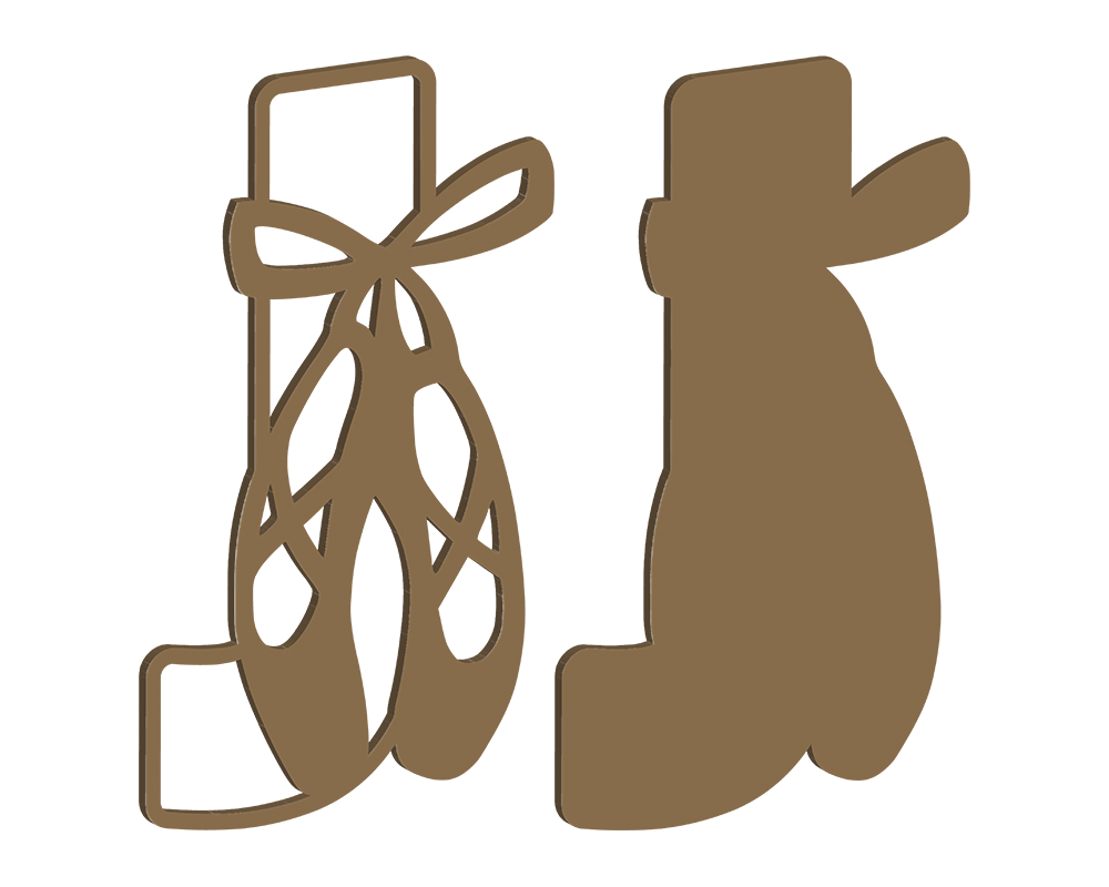 MDF Pointe Shoe Themed Letters
