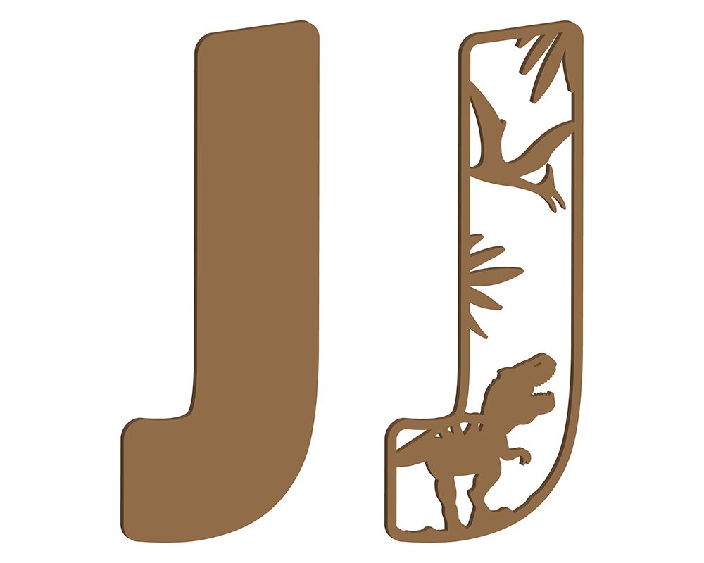 MDF Dino Themed Letters