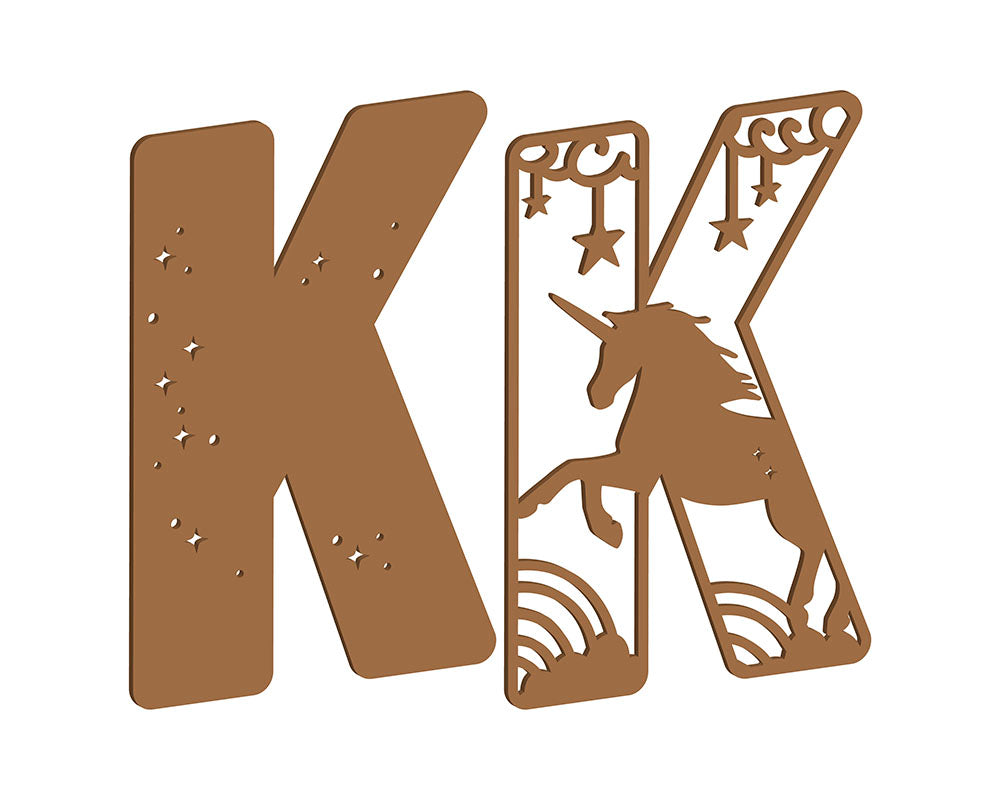 MDF Unicorn Themed Letters