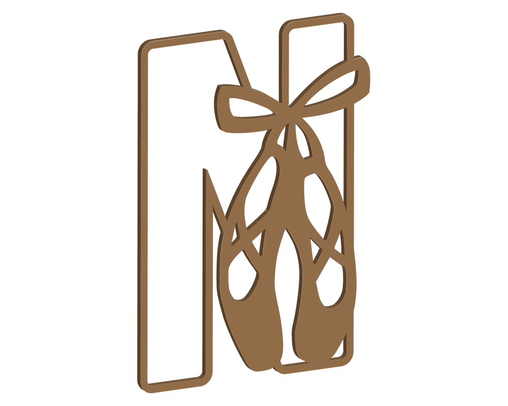 MDF Pointe Shoe Themed Letters