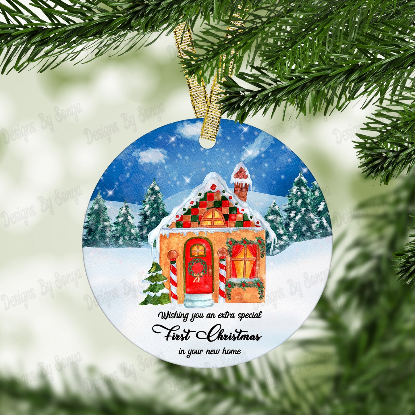 Circular Christmas Ornament Set 3