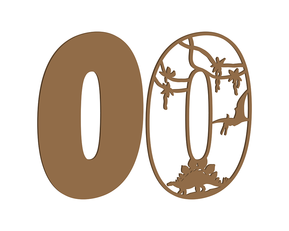MDF Dino Themed Letters