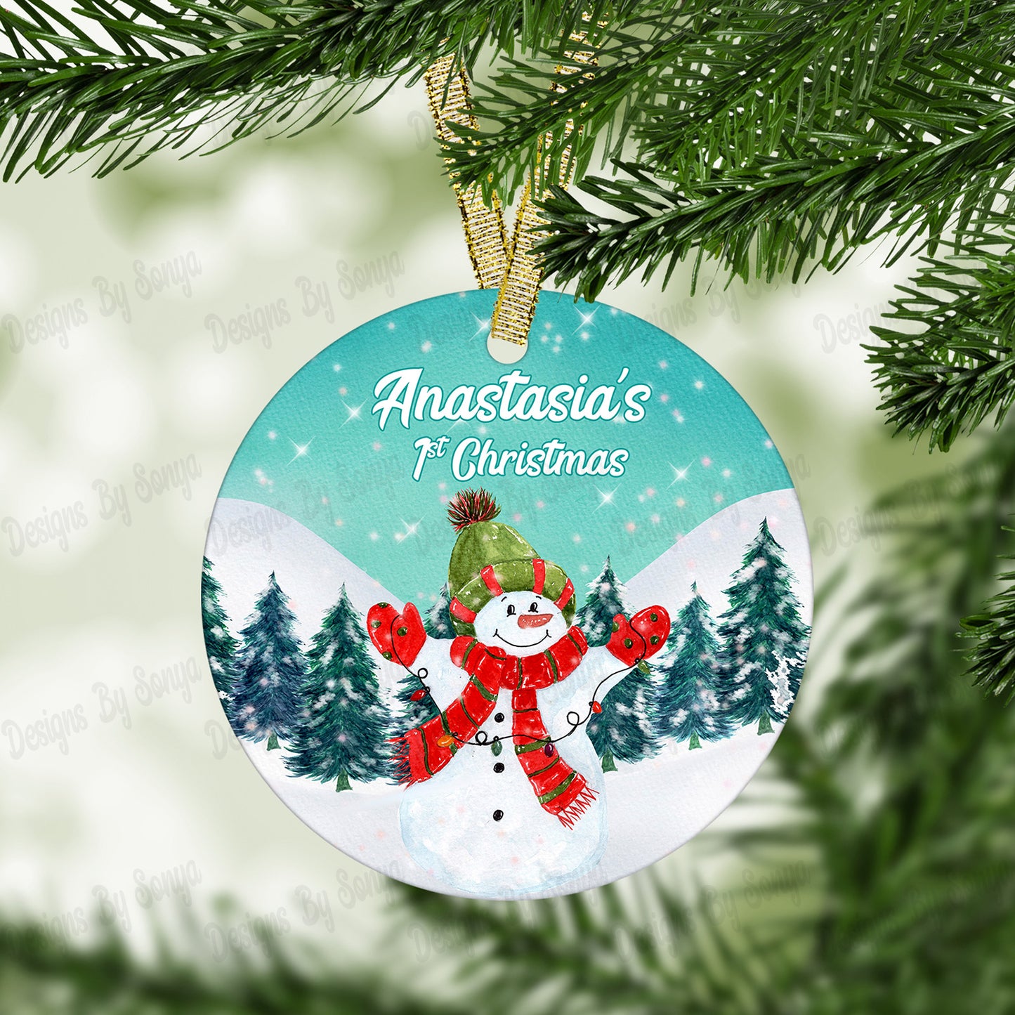 Circular Christmas Ornament Set 3