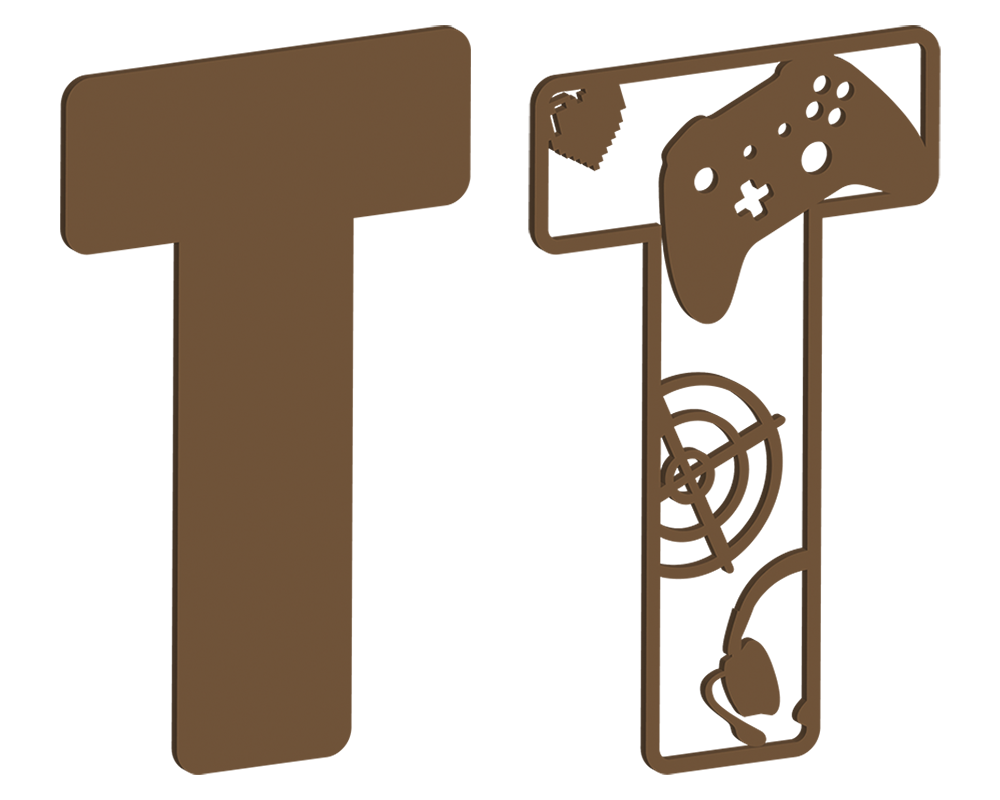 MDF Gamer Themed Letters