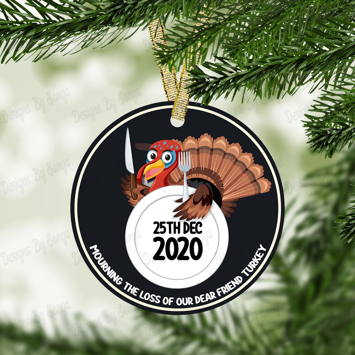 Circular Christmas Ornament Set 4