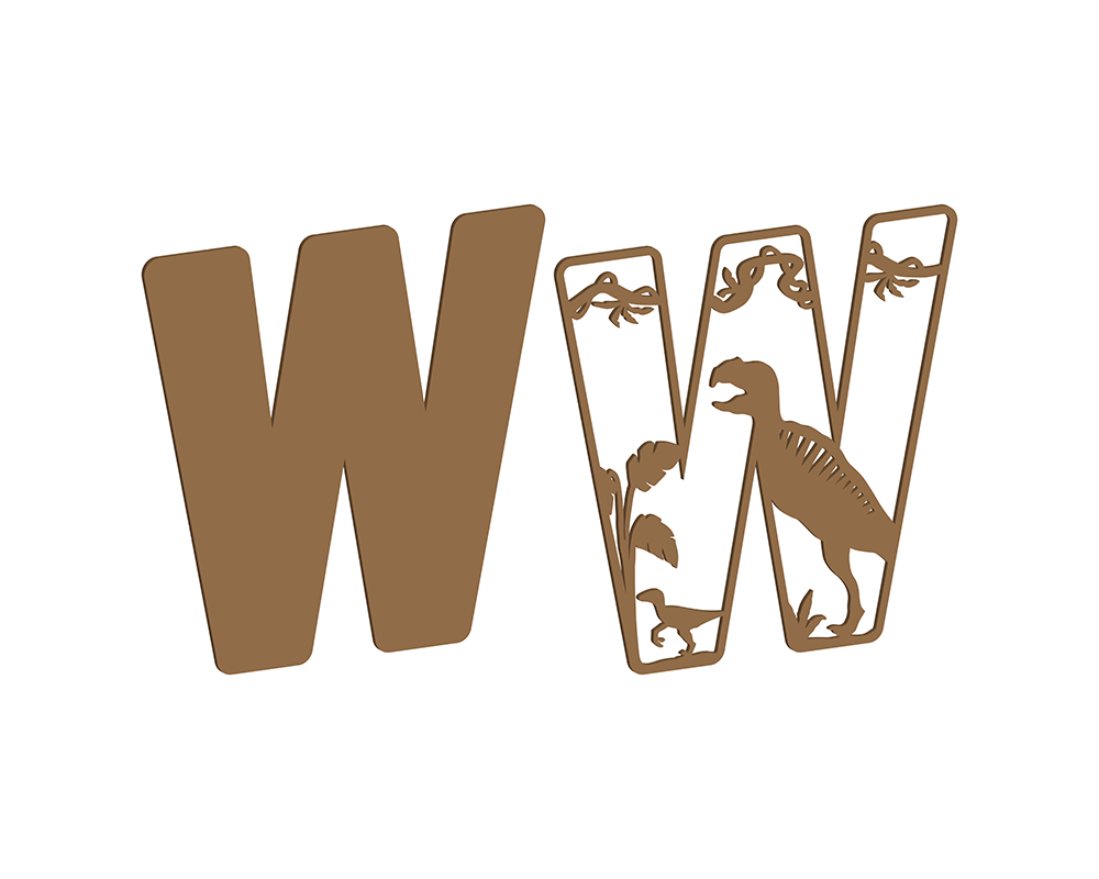 MDF Dino Themed Letters