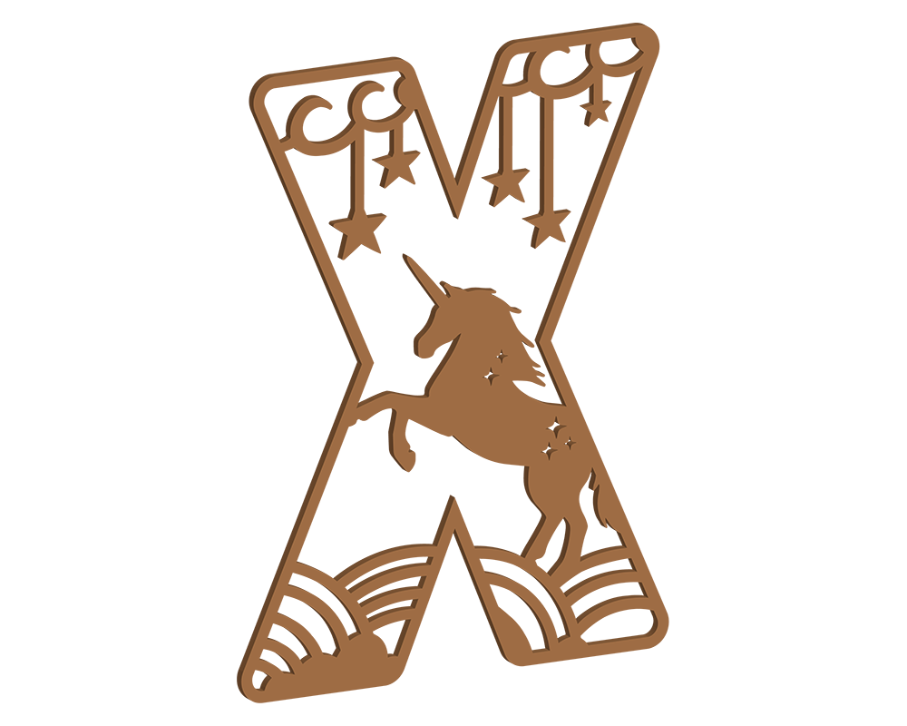 MDF Unicorn Themed Letters