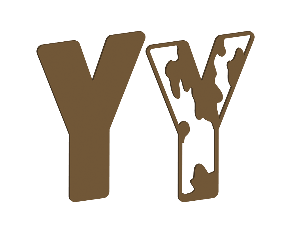 MDF Cow Themed Letters