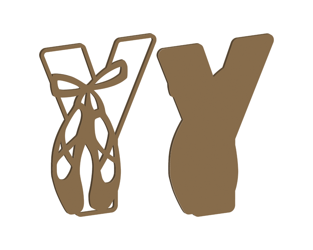 MDF Pointe Shoe Themed Letters