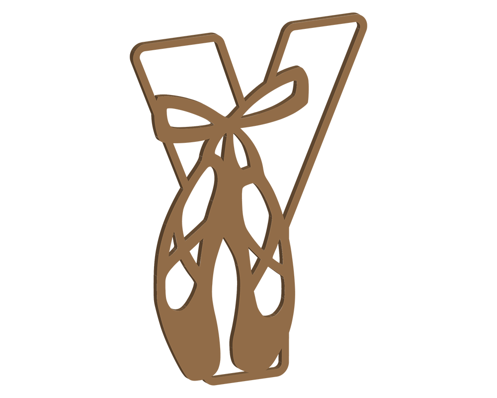 MDF Pointe Shoe Themed Letters