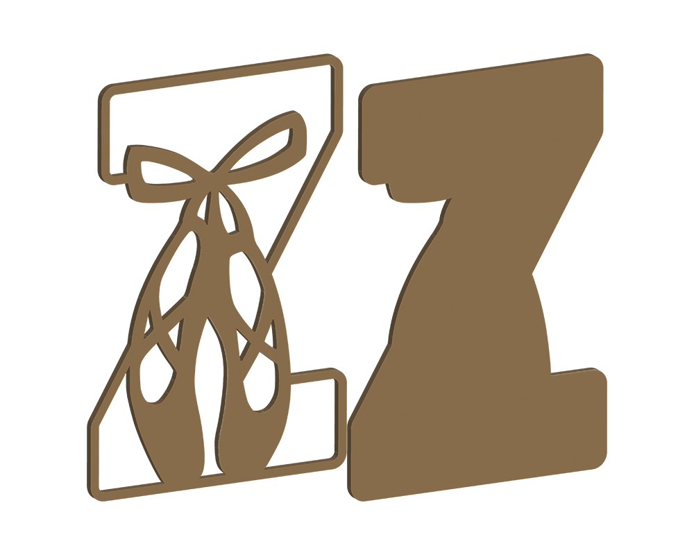 MDF Pointe Shoe Themed Letters