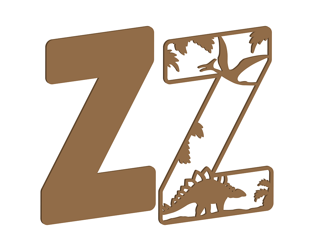 MDF Dino Themed Letters