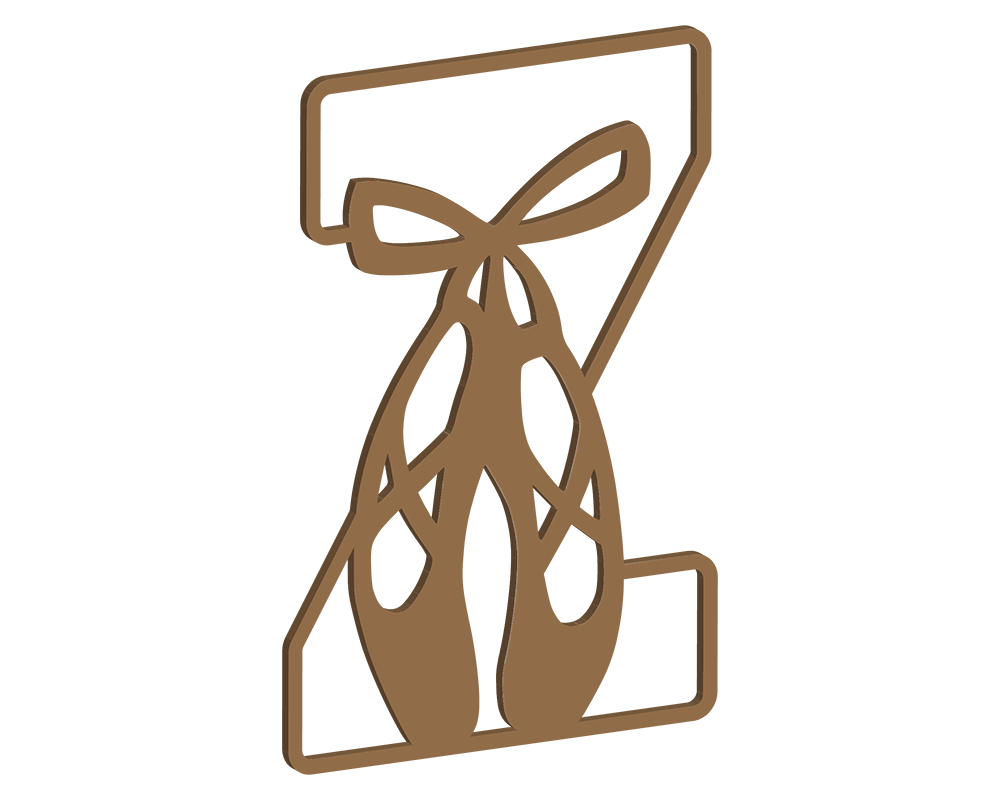 MDF Pointe Shoe Themed Letters