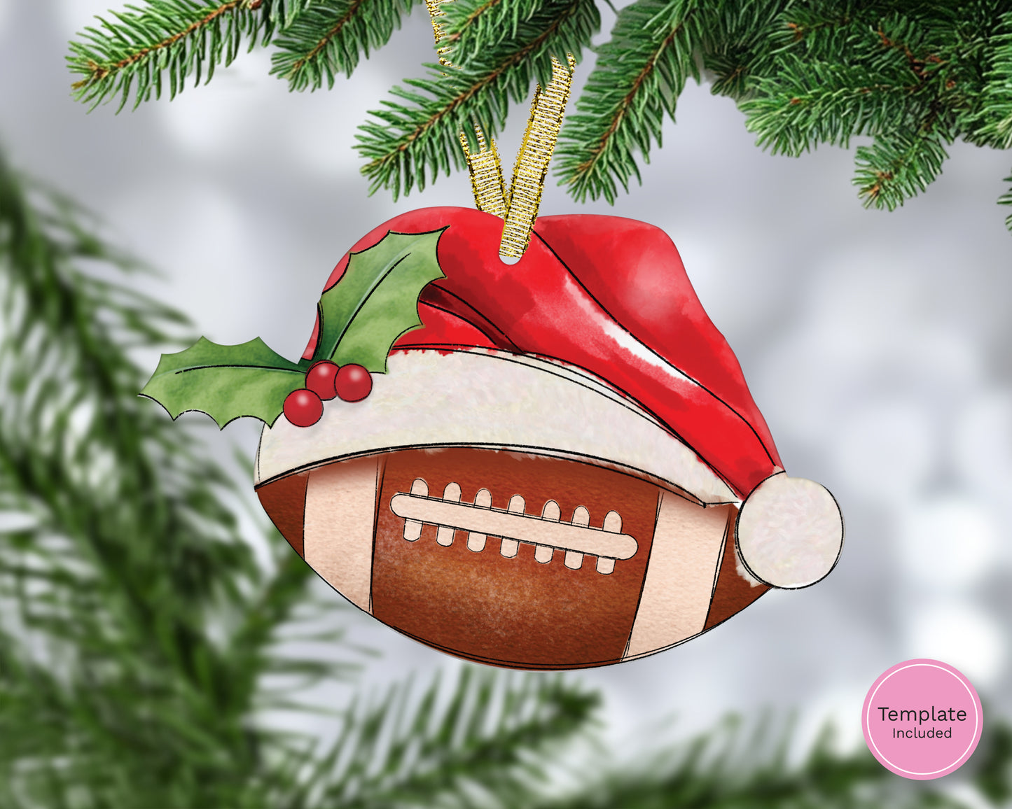 American Football Christmas Hats Hanging Ornament Small