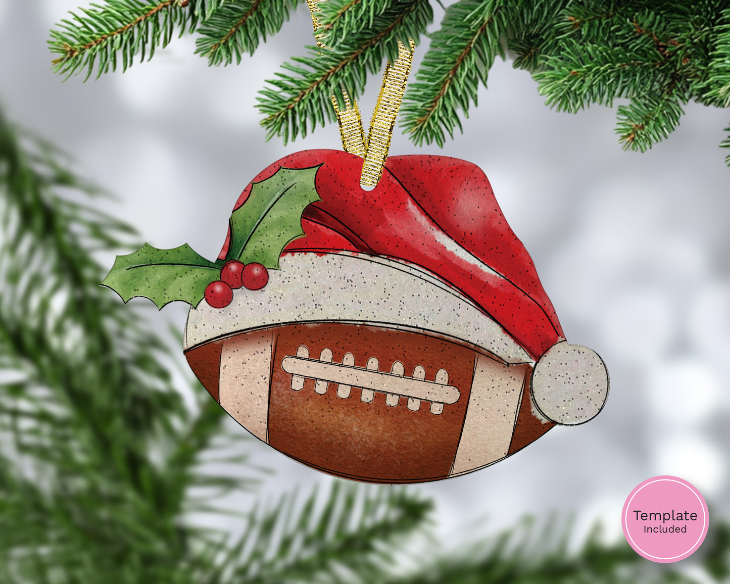 American Football Christmas Hats Hanging Ornament Small