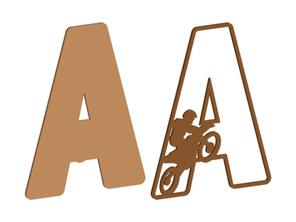 MDF Motocross Themed Letters