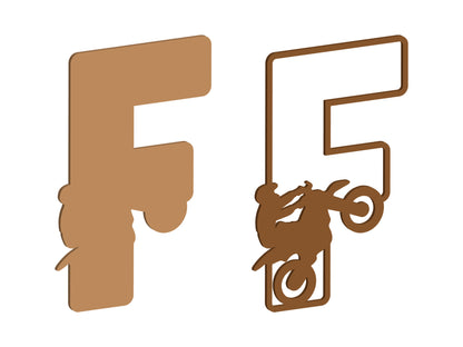 MDF Motocross Themed Letters
