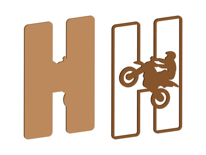 MDF Motocross Themed Letters